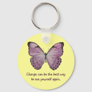 Lila Butterfly Keychain Nyckelring
