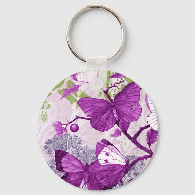 Lila Butterfly Keychain Nyckelring (Framsida)