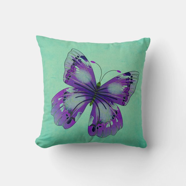 Lila Butterfly Kudde (Framsida)