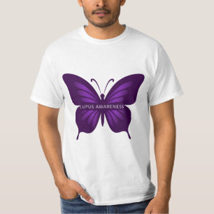 Lila Butterfly: Lupus Awareness T Shirt