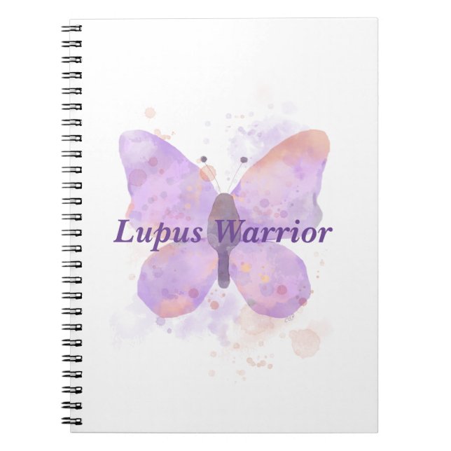 Lila Butterfly Lupus Warrior Anteckningsbok (Framsidan)
