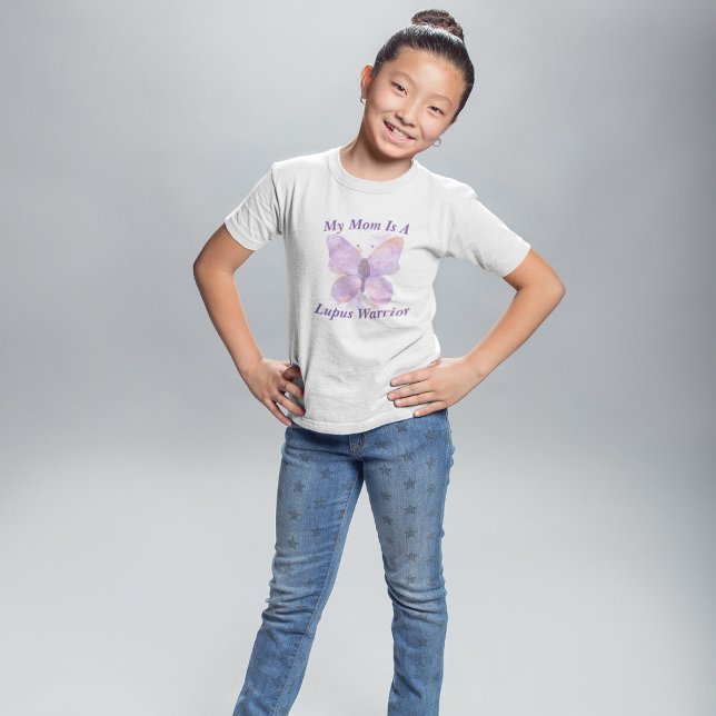 Lila Butterfly Lupus Warrior mamma T Shirt (Skapare uppladdad)