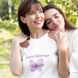 Lila Butterfly Lupus Warrior T Shirt