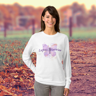 Lila Butterfly Lupus Warrior T Shirt