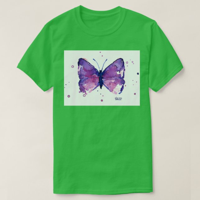 Lila Butterfly-målning 1 T Shirt (Design framsida)