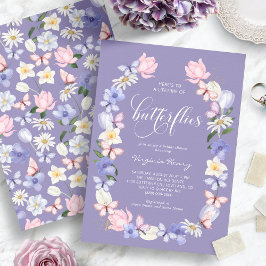 Lila Butterfly Möhippa Inbjudningar