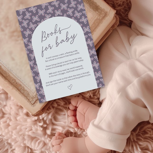 Lila Butterfly Mönster Bokar för Baby Tilläggskort (Skapare uppladdad)