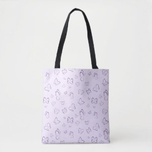 Lila Butterfly Mönster Design Tygkasse