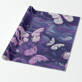 Lila Butterfly på Vatten Presentpapper