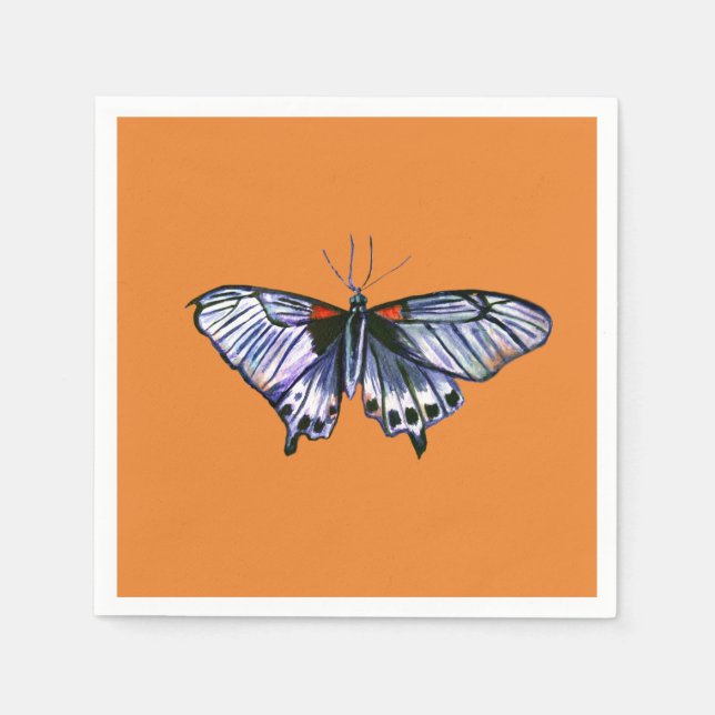 Lila Butterfly Pappersservett (Framsidan)