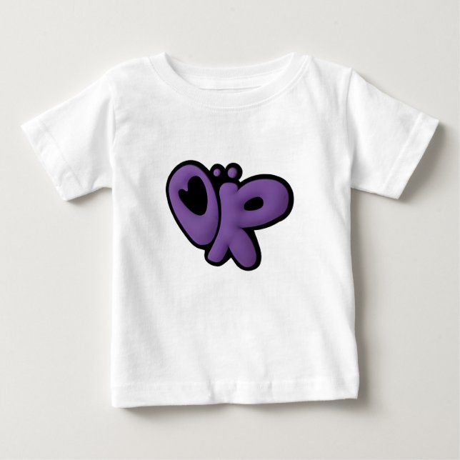 Lila Butterfly Pop Art T-Shirt (Framsida)