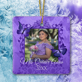 Lila Butterfly Quinceanera Personlig Ornament
