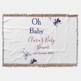 Lila Butterfly rosa babydusch baby modern modern  Filt