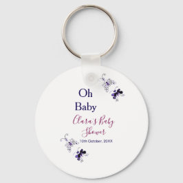 Lila Butterfly rosa babydusch baby modern modern  Nyckelring