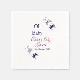 Lila Butterfly rosa babydusch baby modern modern  Pappersservett