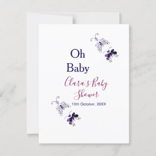 Lila Butterfly rosa babydusch baby modern modern Vykort