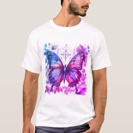 Lila Butterfly Rosa Blue Christian Heliga Kor T Shirt