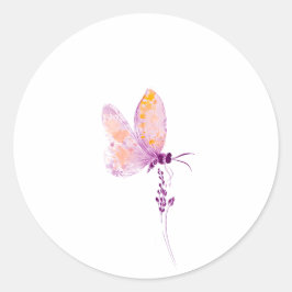 Lila butterfly runt klistermärke