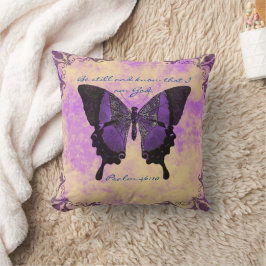 Lila Butterfly Scripture Pillow Kudde