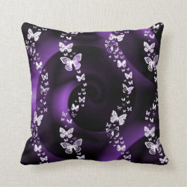 Lila Butterfly Swirl Kudde