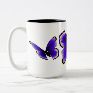 Lila Butterfly Två-Tonad Mugg