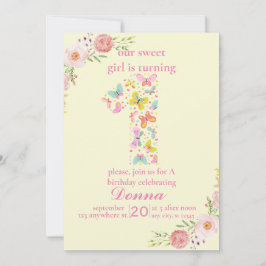 Lila Butterfly Vår lilla fjäril Inbjudningar