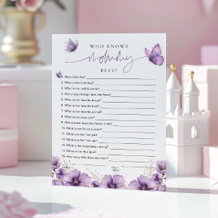 Lila Butterfly Vem vet Mamma bäst? Spelkort Rådkort