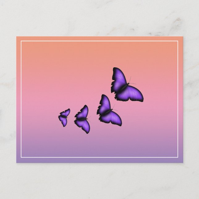 Lila Butterfly Vykort (Framsida)