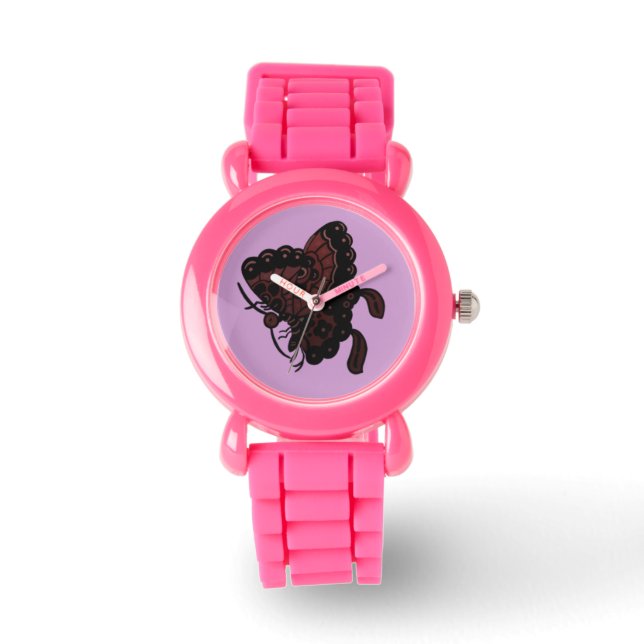 Lila Butterfly Watch Armbandsur (Framsida)