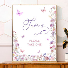 Lila Butterfly WildblomBaby Shower Favors favorite Poster