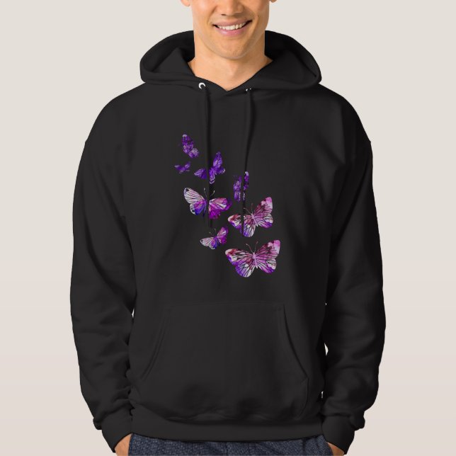 Lila Butterlies Hoodie (Framsida)