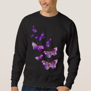 Lila Butterlies Lång Ärmad Tröja