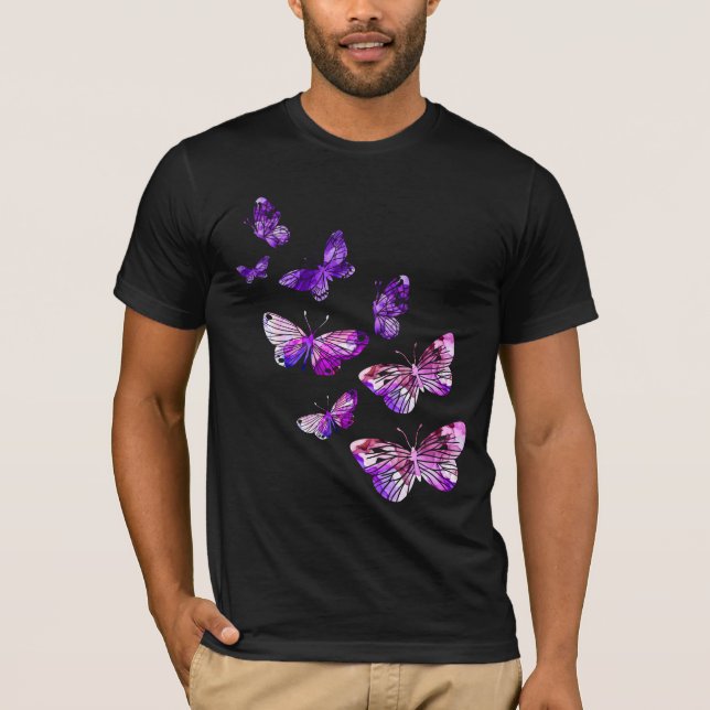 Lila Butterlies T Shirt (Framsida)