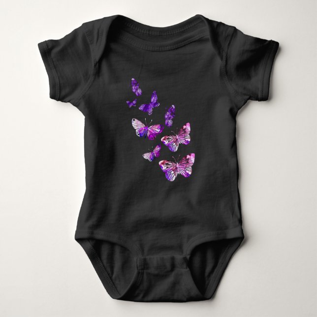 Lila Butterlies T Shirt (Framsida)