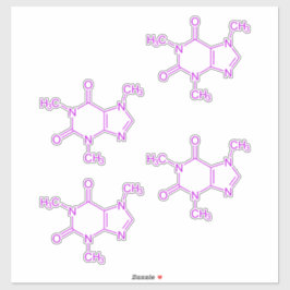 Lila Caffeine Molecule Mönster Klistermärken