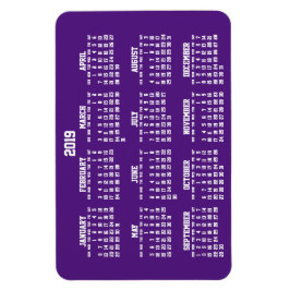 Lila Calendar 2019 Large Flexible Magnets Magnet