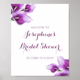 Lila Calla Lily Blommigt Möhippa Poster