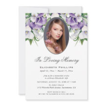 Lila Calla Lily Photo Funeral Memorial Service