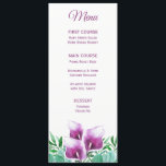 Lila Calla Lily Watercolor Blommigt Menu Meny<br><div class="desc">De här menykorten i bröllop har vattenfärgsblommor i lila Calla lily-blommor. Anpassa dem med egen text. Matchande objekt är också tillgängliga.</div>