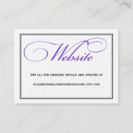 Lila Calligraphy Bröllop webbplats Information Tilläggskort