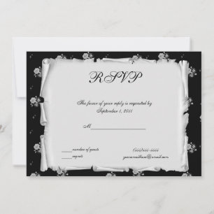 Lila Cameo Ros Ångpunk Goth RSVP Inbjudningar