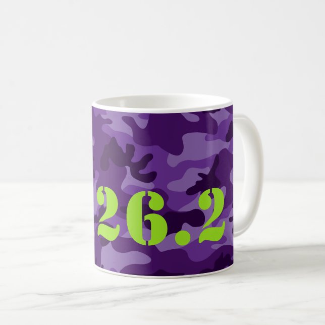 Lila Camo 26.2 Marathon Running Tävling Sports Kaffemugg (Framsida höger)