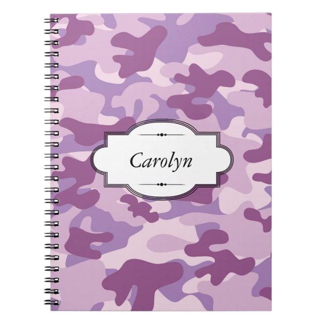 Lila Camo Design Personlig - bärbar dator Anteckningsbok (Framsidan)