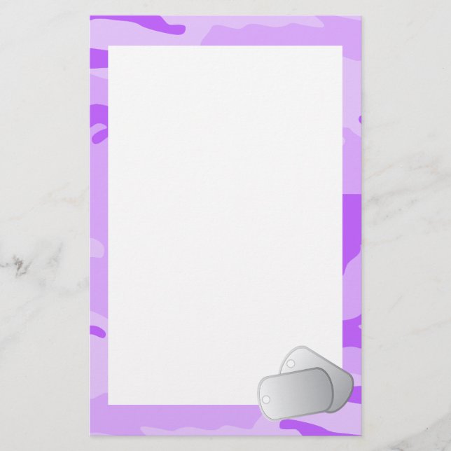 Lila Camo och Hundbrickors Stationery Brevpapper (Framsida)