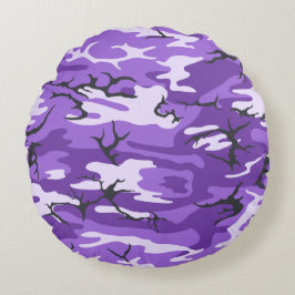 Lila Camo Rund Kudde