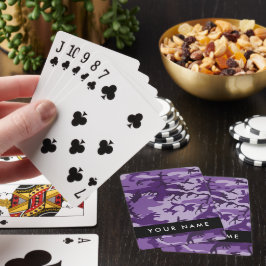 Lila Camouflage Ditt namn anpassar dig Casinokort