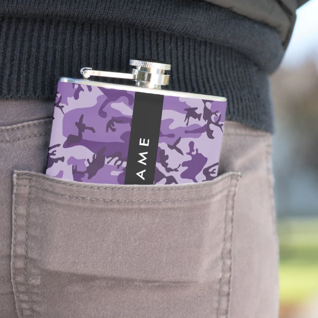 Lila Camouflage Ditt namn anpassar dig Fickplunta (In Situ)