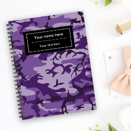Lila Camouflage, militär, armé Anteckningsbok