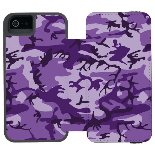 Lila Camouflage, militär, armé Incipio iPhone Wallet Skal (Folio Öppen)