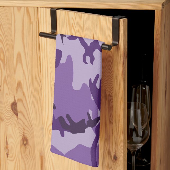 Lila Camouflage, militär, armé Kökshandduk (Thirds Fold)